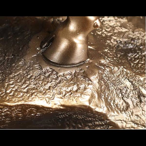 Tänkare staty, modern staty tystnad är guld, brons skulptur D