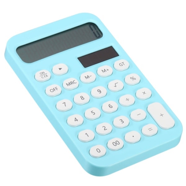 Sininen pöytälaskin, 12-numeroinen suuri LCD-näyttö, vakiofunktiot