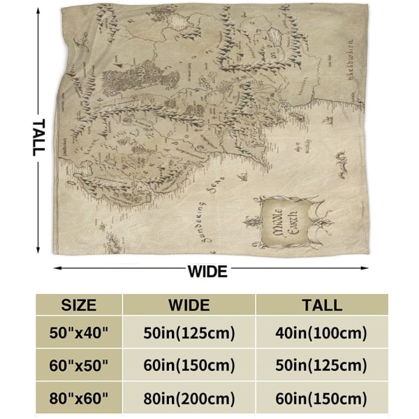 Tæppe Middle Earth Kort Tæppe Ultra Blødt Fløjlstæppe Letvægt