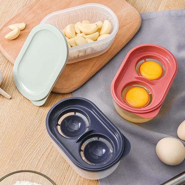 PP eggeskiller med håndtak, eggeplommeskiller, dobbel eggekomp