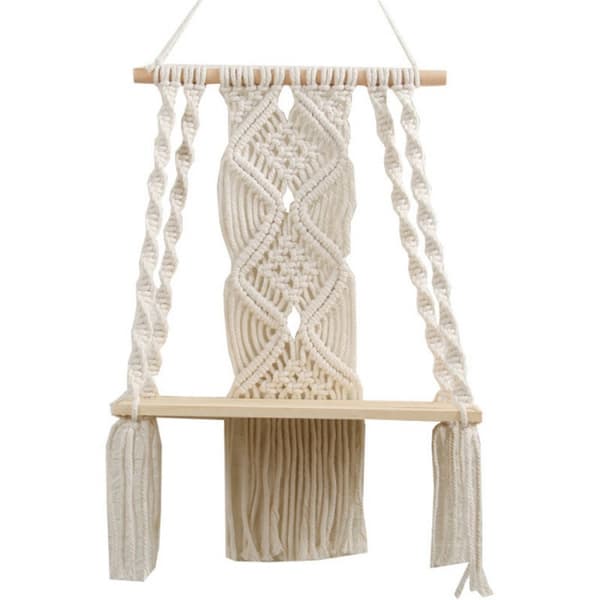 Boho Macrame Seinähylly Seinäkoriste Kutoma Tupsu T
