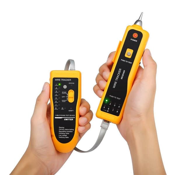 Underjordisk ledningsfinder, kabeltester, med headset til lokalisering