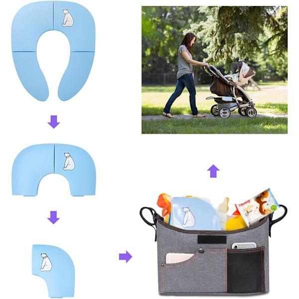 Baby Toiletsæde - Blå, Bærbart Rejse Toiletsæde, Baby Toil