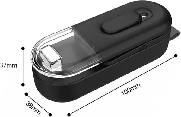 2 i 1 Mini Sealer(Svart), Bærbar Plastpose Sealer Pose Sealer