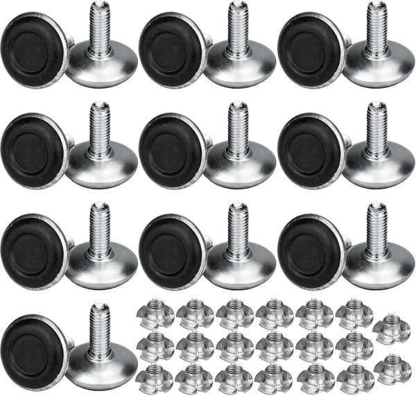 20-pack justerbara möbelfötter, T-mutter nivelleringsfot M8x20x