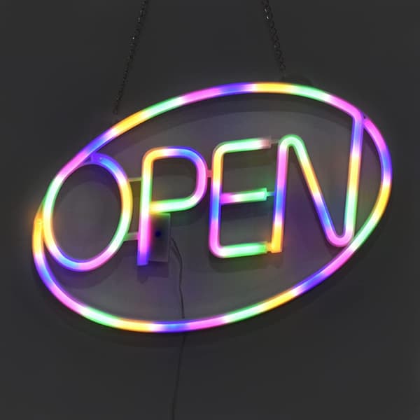 Dekorativt neonlys med LED-belyste bokstaver for butikk,