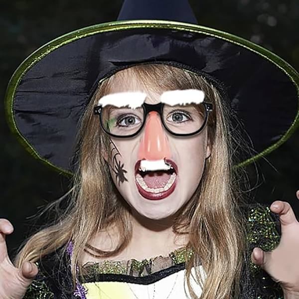 4 stk. store nese morsomme briller Halloween briller stor nese Hallow