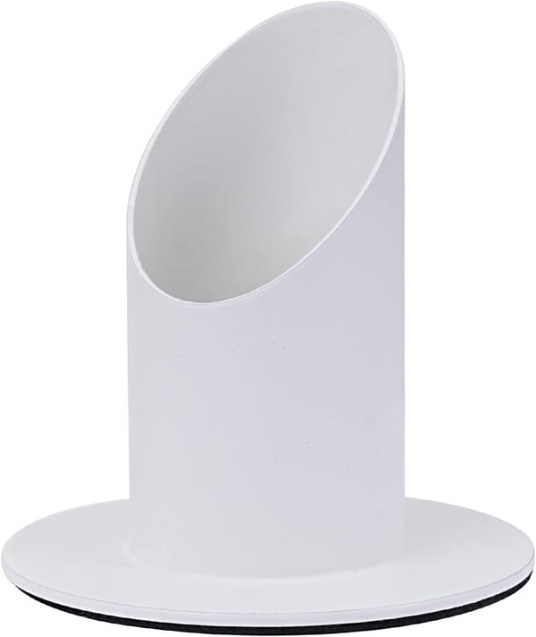 Ljusstake (vit, 4 cm), nattvardsljus, metalljusstake