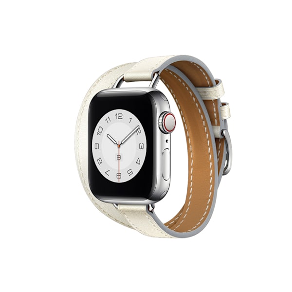 (Rosa og hvit) Egnet for Apple iwatch klokkestropp ekte le