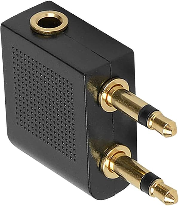 Flyvehovedtelefonadapter Stereo Aux-stik Hovedtelefonadapter (sort)