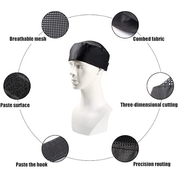 2 kpl kokin hattua, unisex-kokin hatut, säädettävä ja hengittävä keittiö