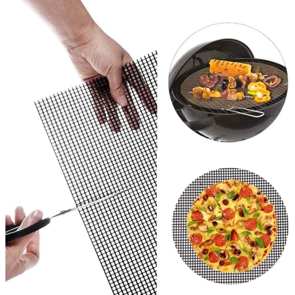 3 Pieces Barbecue Grill Mat, Reusable Barbecue Net, Easy Cleaning