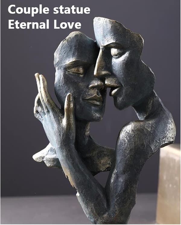 Stillhet Par Statue, Moderne Kunstverk Figur Interiørdekor