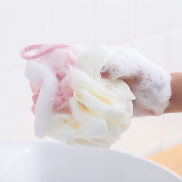 4 x Badesvamp, badeværelsestilbehør, badebold massagesvamp