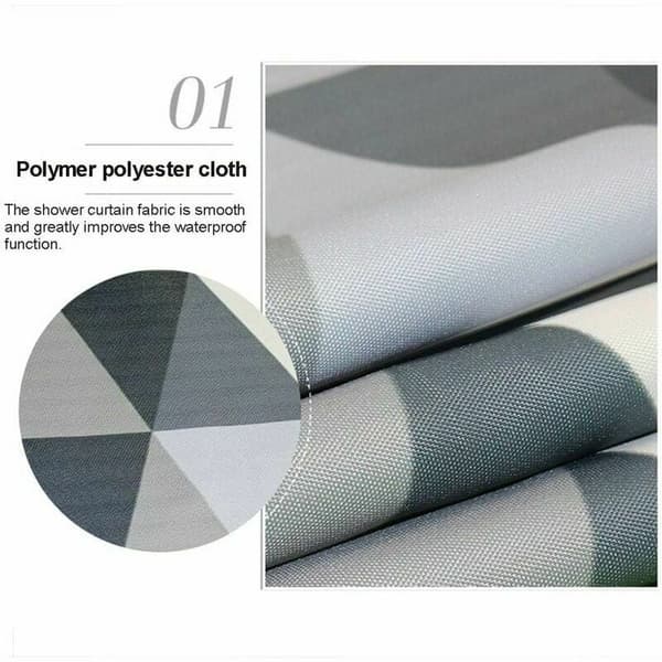 Dusjforheng 240 x 200 cm, Vanntett Polyesterstoff, Antibac