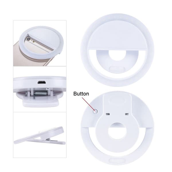 Hvid LED Selfie Lys til Samsung Galaxy Sony og andre smartphones