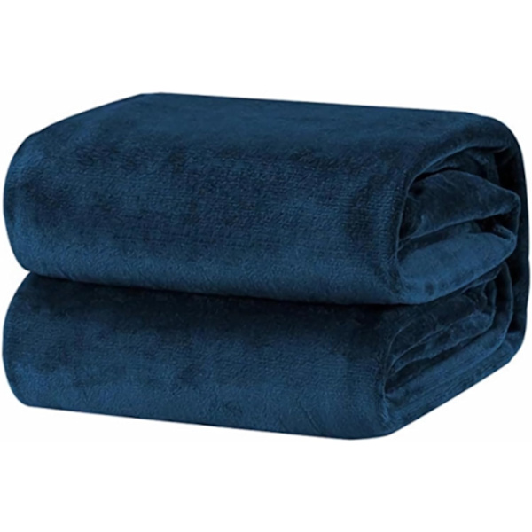 Tæppe Plaid Tæppe (Marineblå) 150x100cm Dobbeltsidet Fleece og