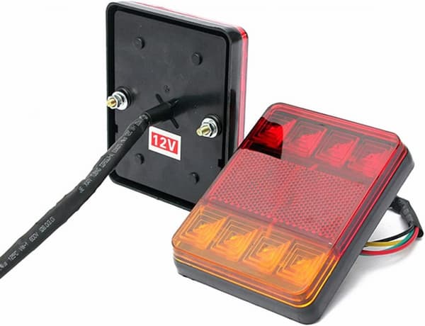 2 stk. vandtætte 8 LED baglygter røde gule baglygter DC 12