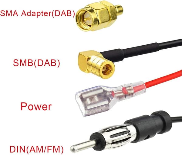 Dab FM-antenne Digital Radioantenne FM/AM Combo SMB/SMA Han til