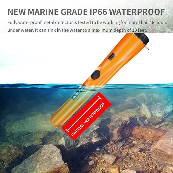 Bærbar Metaldetektor Metal Pointer IP66 Vandtæt 360° Scan T