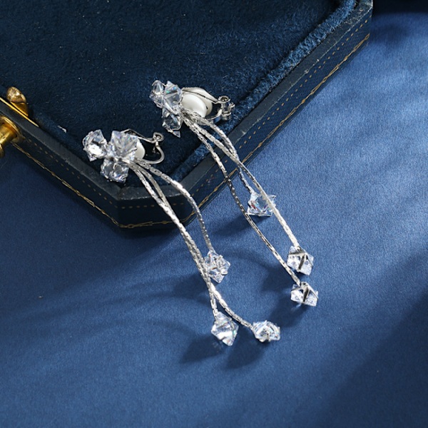 Clip-on örhängen utan hål Clip-on örhängen för kvinnor Cubic Zirconia Cry