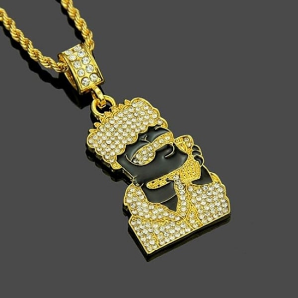 Halskæde hip hop diamant tegneseriefigur halskæde