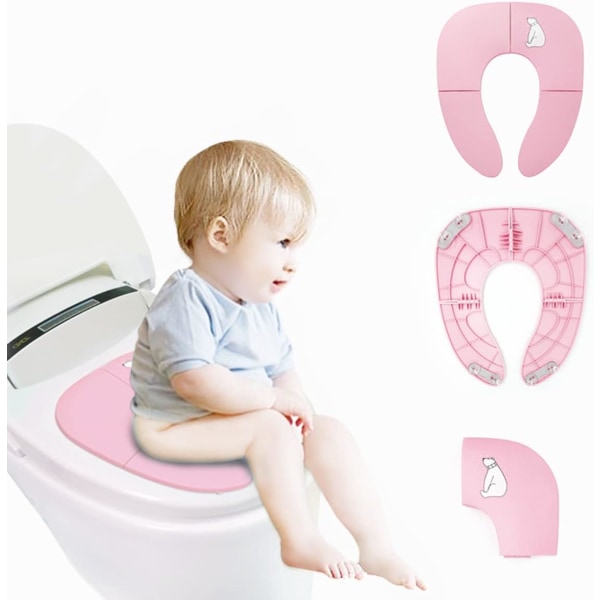 Baby wc- cover - vaaleanpunainen, kannettava matka-wc- cover, baby vessanpäällinen