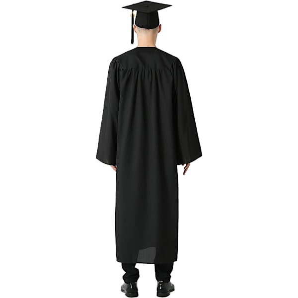 Svart universitetsavslutningskjole og avgangshue for voksne 20