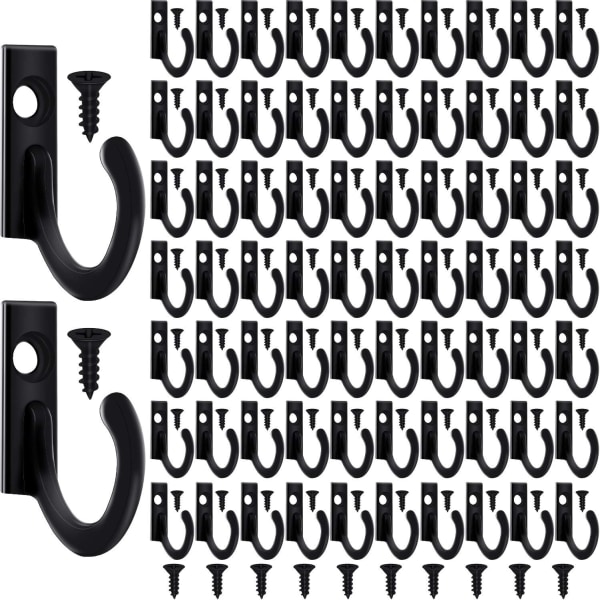 120 Pieces Single Hook Wall Mounted Dress Hooks Coat Hooks and Sc