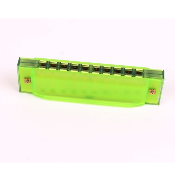 Farverig Harmonika med 10 huller Plast(grøn) Legetøj Musical Instr
