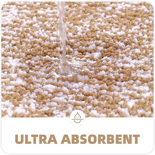 40x60cm (Brun) Sklisikker Badematte, Maskinvaskbar Absorberende Dusjmatte
