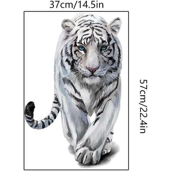 Naturlig Tiger Decal, Wild White Tiger Wall Decal, DIY dekorative