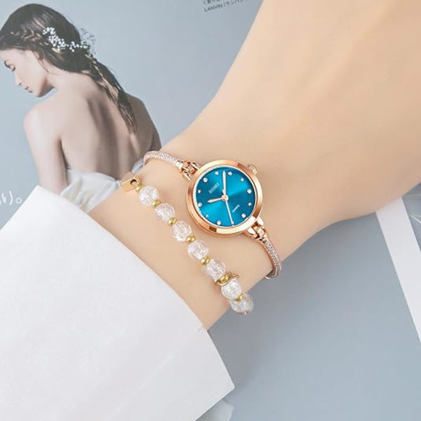 (Grønn) Klokke Dame Analog Kvarts Klokke Diamant-innlagt Brace