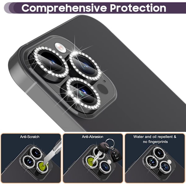 Takakameran suojus mustalle iPhone 14 Prolle/14 Pro Maxille