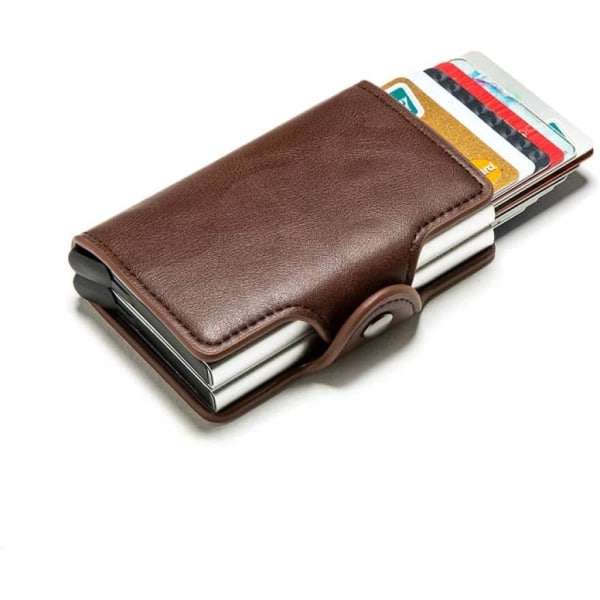 (Svart) Smart Wallet Dobbel Boks Kort Holder Metall Boks Blokker Anti