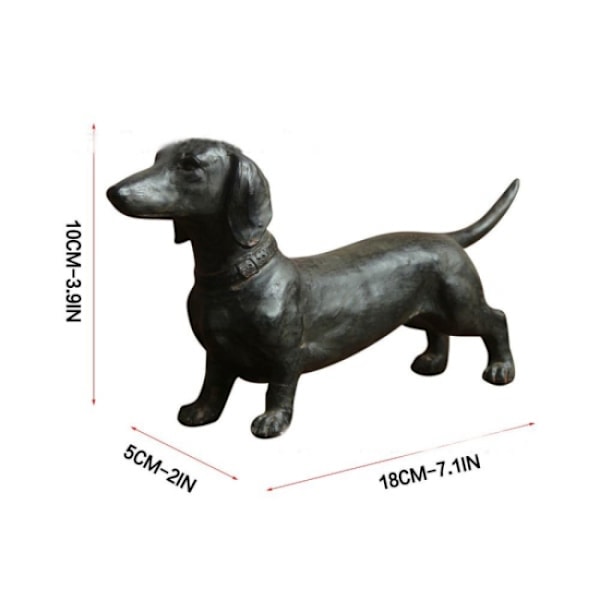 Gravhund sort hund stående høj hund havepynt