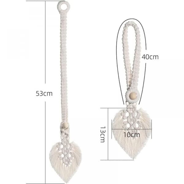 (Beige) 2 Stykker Boheme Blad Gardinbindere Gardintilbehør Dekoration