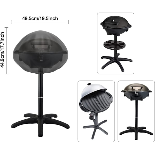 1 stk. grilltrekk vanntett presenning grillbeskyttelsestrekk med stropper for 45*50cm
