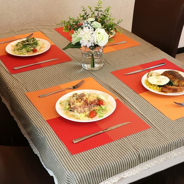 Set med 8 vinylunderlägg 45 cm * 30 cm, röda slitstarka värmebeständiga
