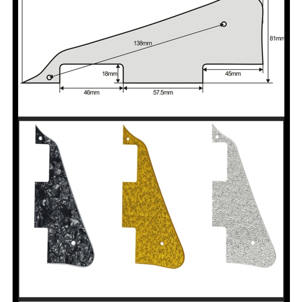 Guitar Pickguard (hvid perle) Stativ Musikinstrument Tilbehør