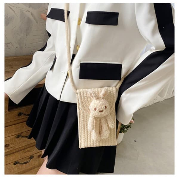 beige Mobiltelefon taske Messenger Bag BEIGE