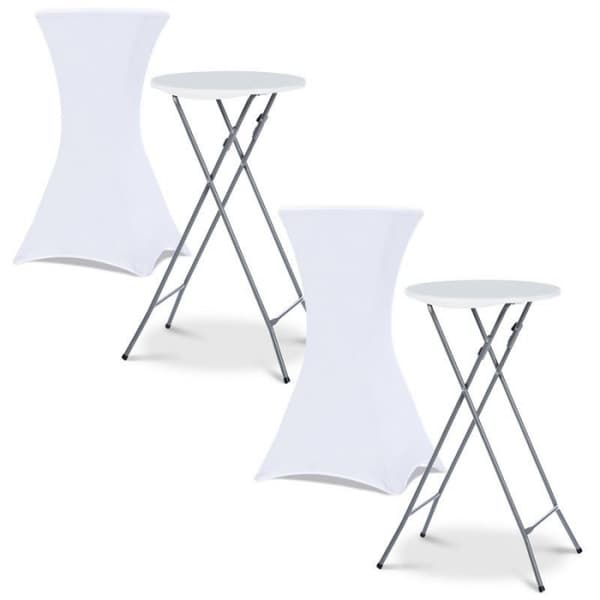 110*60 CM hvite trekk til sammenleggbart høyt bord (sett med 2)