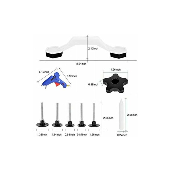 Auto Body Repair Kit,Paintless Dent Repair Kit med limpistol,10 G