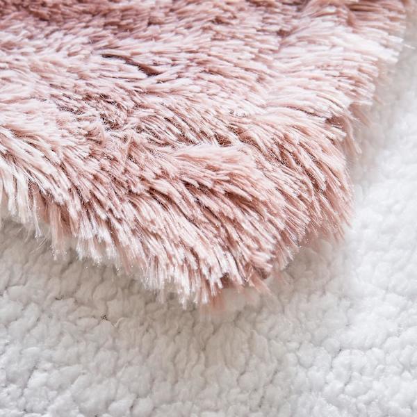 Imiteret kashmir plysset tæppe 160 x 200 cm (Pink), Super varmt regnbue fleece tæppe, Høj kvalitet plys fleece tæppe, Blødt og behageligt langt luv, Sofatæppe