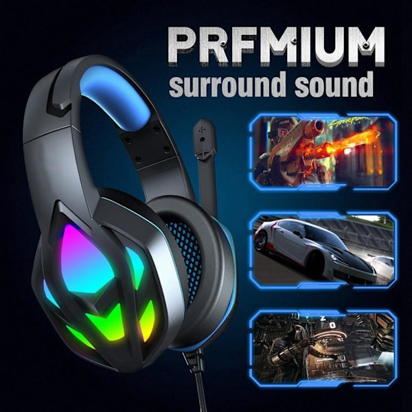 (Röd) Gaming-hörlurar, Over-Ear-hörlurar med färgväxling