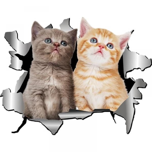 3D Bilstickers Söta Katt Stickers Djurtema Väggdekaler Bilstickers D