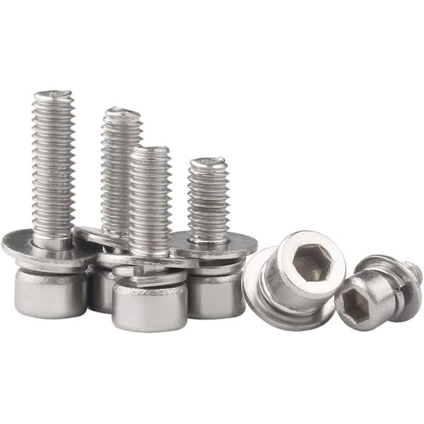 M4*8*9 25 stk M4 maskinskrue sett - 304 rustfritt stål sekskant hode