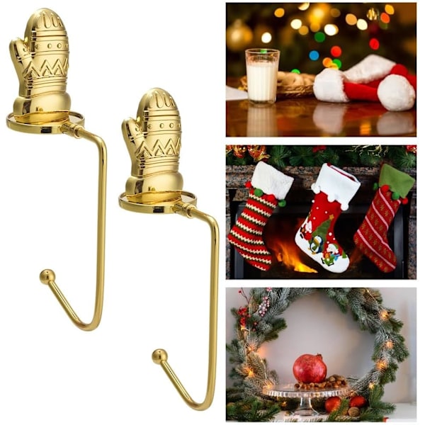 2-pack julstrumpehållare, spisshyllor, julkrans