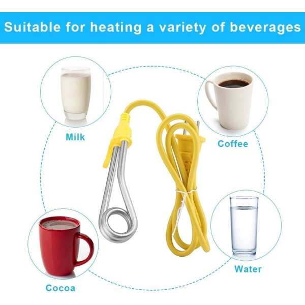 Immersion Heater 220V 600W, Reise Immersion Heater, Mini Portabel