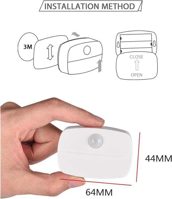 4-pack rörelsesensorlampor för inomhusbruk, rörelsesensor nattlampa, 3A